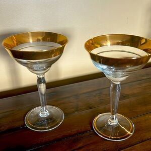 Vintage Champagne Coupe Glasses